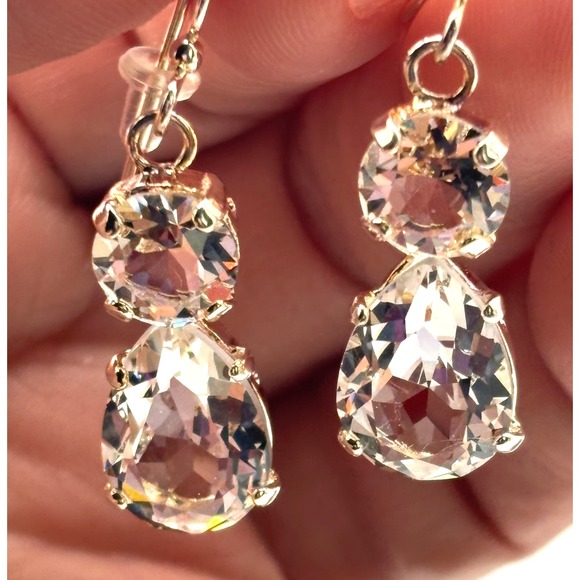 Twigs & Honey Extra Long‎ Bridal Crystal Hair Vine & Pear Drop Earrings Combo main image 13